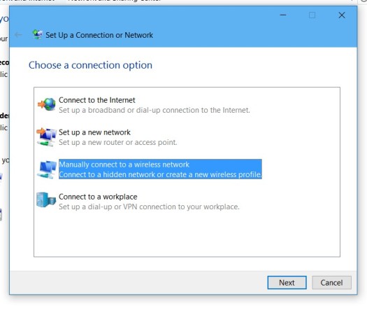 Set up a new connection or network (2)