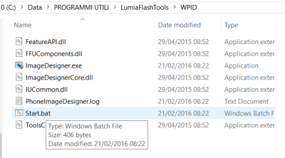 LumiaFlashTools: Start.bat